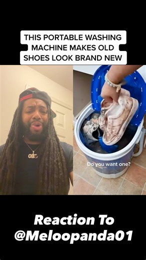 This portable washing machine makes old shoes look brand new 😳 Reaction to @meloopanda01 #lifehacks | Lifesbook_ceo