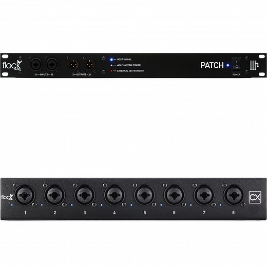 Flock Audio Patch 64-point Digitally Controlled Analog Patchbay with 8-channel Hardware Input Module
