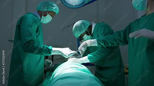 operation room, medical staff a powerful person surgeon operating on a patient a surgical team operating a Surgical intervention in a contemporary hospital.