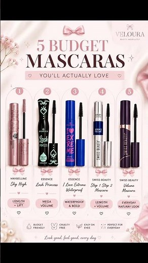 ✨ 5 Budget Mascaras You’ll Actually Love 💕 | Best Affordable Mascara Picks.