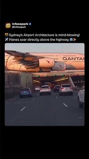 🛫 Sydney Airport’s Genius Layout – Planes Fly Just Above The Highway 🚗🔥 #shorts #trending #viral