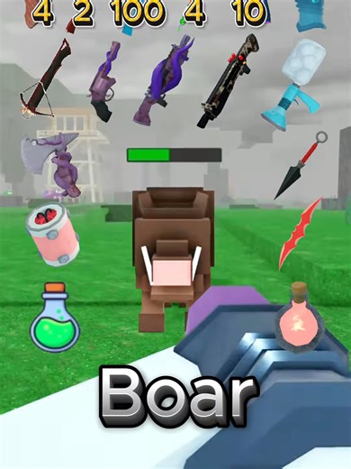 Boar vs All Ranged Weapons: 99 Nights in the Forest