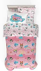 Franco Collectibles Powerpuff Girls Bedding 5 Piece Super Soft Comforter and Sheet Set with Sham, Twin, (100% Official Licensed Product)
