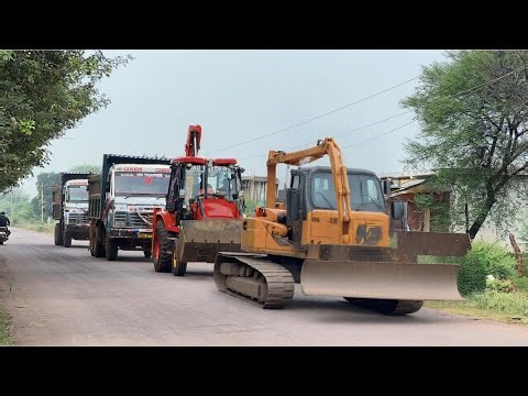Jcb 3dx Xpert Loading Mud Trolley TATATippers Thar Tractors Swaraj New Holland3630 Tractor truck