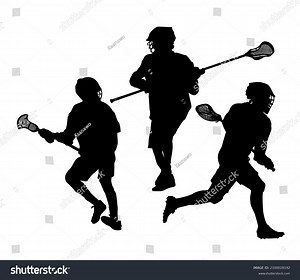 Silhouettes Lacrosse Players Vector Illustration Stock Vector (Royalty Free) 2100028192 | Shutterstock