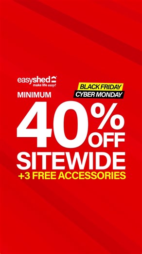Shop the Black Friday sale and get a minimum 40% OFF on top quality Aussie made sheds + 3 FREE accessories. Shop now!  | EasyShed | Facebook