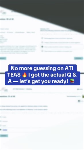 No more guessing on ATI TEAS 🔥 I got the actual Q & A — let’s get you ready! 📚 #ATITEAS #NursingSchool #ExamReady #StudySmart #NursingStudents”