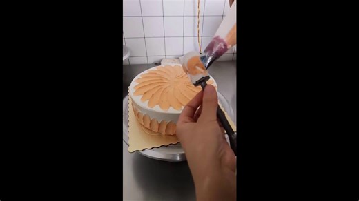 Idealizing Brown Cake With Fruits Icing Cake