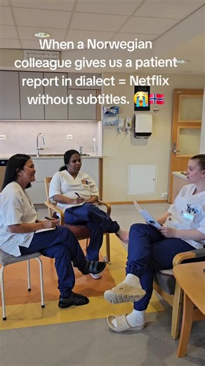 Colleague: calmly explaining the patient’s condition in full-speed dialect. Me internally: “Okay… I heard ‘stable’… I think? Was that about labs… medication… discharge… or lunch?” Brain: Error 404 – Norwegian comprehension not found 💻💀 #nurse #humor #healthcare #work #liveforthechallenge
