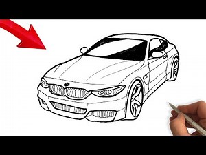 How To Draw Bmw Car Step By Step || BMW Car Drawing Tutorial