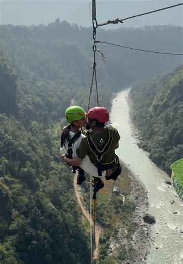 Romantic Couple Jumping Together in Nepal | Loving Kisses in the Air
