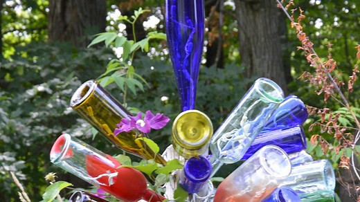 Don't Throw Away Old Bottles—Make a Bottle Tree for Your Yard!