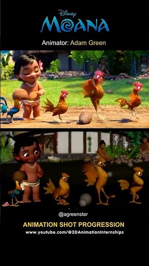 Moana | Heihei & Baby Moana Shot Progression #shots