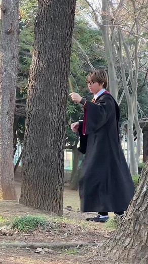 公園散歩してたら魔法の練習してたんだけどwwww#かくしどり成功 #hogwartslegacy