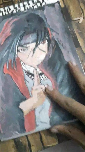 Drawing Itachi Uchiha From Naruto with water colour || #drawing #watercolour