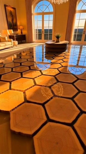 This Epoxy LED Wood Floor Is INSANE 😱 | Hexagon Honeycomb Floor Transformation