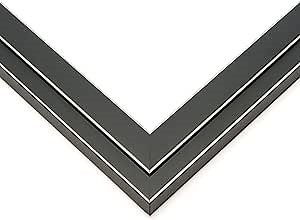 16x21 Frame Black Real Wood Picture Frame Width 1.25 Inches | Interior Frame Depth 0.5 Inches | Gessato White Modern Photo Frame Complete with UV Acrylic, Foam Board Backing & Hanging Hardware