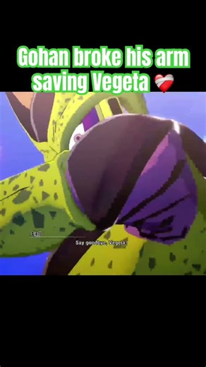 Gohan breaks his arm 😮‍💨❤️‍🩹#dragonballzkakarot #gohan #vegeta #viralgamingshorts