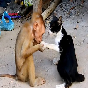 2.6M views · 644 shares | The affection between monkeys and cats is beyond friendship Animals | Monkey Life | Facebook
