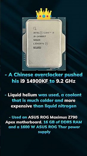 The i9-14900KF breaks a world record 👑 #intel #pcgaming #i914900k