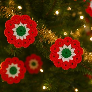 8.3K views · 44 reactions | DIY Crochet Christmas Flower Ornament – So Easy & Beautiful!” | Knitting workshop | Facebook