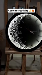 2.1K reactions · 201 shares | Cement art wall hanging with clock – trendy decor ✨ | Handmade Artist / فنان هاند ميد | Facebook