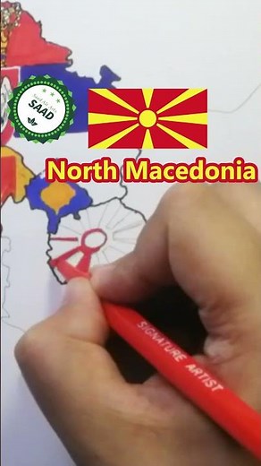 North Macedonia flag map drawing 🇲🇰 | Цртање на мапата со знамето на Македонија