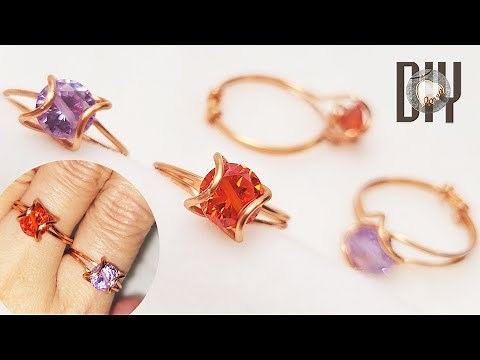 Super fast, very simple | easy prong ring | faceted gemstones | DIY @LanAnhHandmade 943