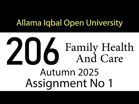 AIOU Code 206 Solved Assignment No 1 | Autumn 2025 | Family Health And Care | AIOU Corner