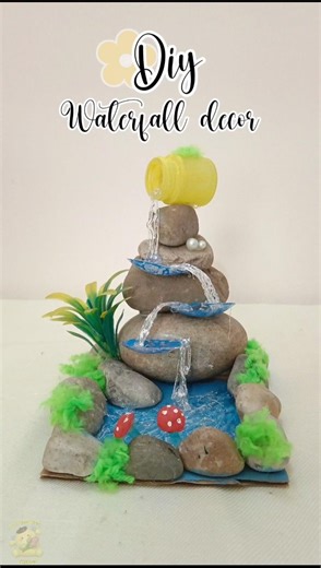 Diy waterfall Decor 🌊✨.#diy#shorts#trending#viral#aesthetic#ytshorts#craft#diycrafts#craftideas