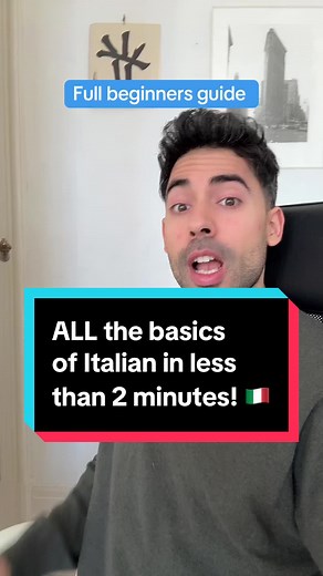 All the basics of Italian in 2 minutes 🇮🇹 #italian #italiano #language #languagelearning #learnitalian #parlaitaliano #hablaitaliano #speakitalian #italianforbeginners #aprenderitaliano #italianlanguagelovers #italianlanguage #italianlanguagelover