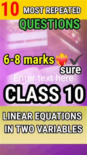 Class10 maths pair of linear equations in two variables pyqs|most repeated ques|shorts|short