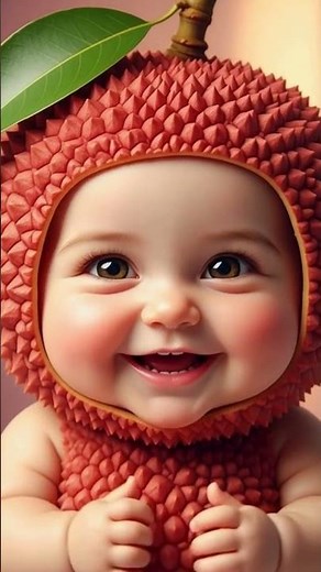 Cute Lychee Baby Eating Fruit #shorts