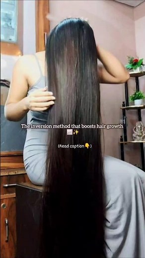 Flip. Massage. Grow.🌿🌙#haircare#inversionmethod#scalpmassage#inversioncombing#longhair#shorts