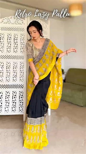 How to- retro lazy pallu drape tutorial #viral #ytshorts #sareefashion #sareedraping