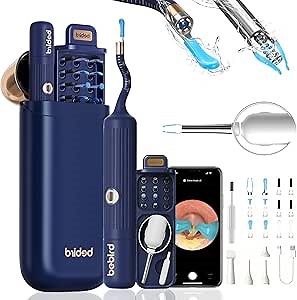 Ear Wax Removal Tool Camera, Flexible Wireless Ear Cleaner with Camera Otoscope Light, HD Painless Visual Ear Picker Tweezers Earwax Remover, Portable Safe Ear Cleaning Kit for Adults & Kids