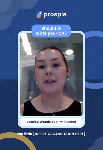 EY NZ Graduate Career Launchpad | Should AI help you write your CV? 📝 Catch the full interview: Search ‘Prosple EY NZ Launchpad’ on YouTube #graduates #applicationtips #graduatecareer #earlycareer