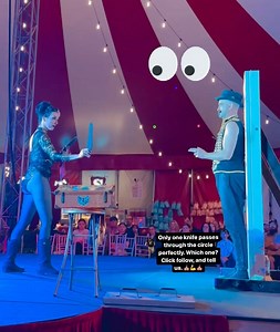 What knife fits perfectly in the circle? 1-2–3 ? #liveyourcircusdream #frankieanddonnie #betyoucant #instagramgames #tryagain #knifethrowing #knifethrower #circustricksonly #circustricksfordays #circustricks #circus | The Venardos Circus