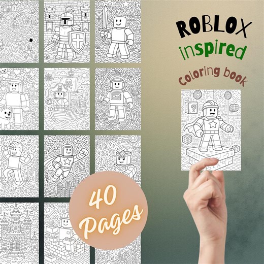 Roblox Inspired Coloring Pages PDF | Extra Detailed Line Art | Blocky Game Style Coloring Book Printable - Etsy Canada