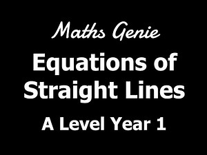 Equations of Straight Lines