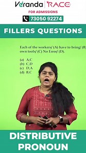 Distributive pronoun 💯 Easy English by Priscilla ma'am Join VerandaRace institute Online : 7305061798 Offline : 7305092274 #bankexam2024 #sbi2024 #rrbbank #raceinstitute #chennairace #ibps #verandaracebanking #verandarace #rrb #bankclerk #sbiexam #insurance #insuranceexams #bankjobs #bankjobs2024 #regionalruralbanks #rbi #reservebankofindia #bankachievers | Veranda Race Bank Exam Coaching - Tamil Nadu