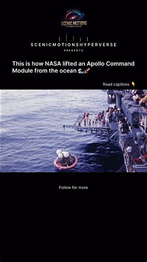 ScenicMotions Hyperverse on Instagram: "From the Moon… to the ocean 🌊🚀 This is how NASA recovered the Apollo Command Module after splashdown. Every detail mattered. Every second counted. Space history doesn’t end in space — it ends at sea. 👁️ Would you trust this landing? #NASA #Apollo #SpaceHistory #ApolloMissions #SpaceExploration #Astronauts #EngineeringMarvel #SpaceReels #ScienceReels #CosmicHistory #scenicmotionshyperverse"