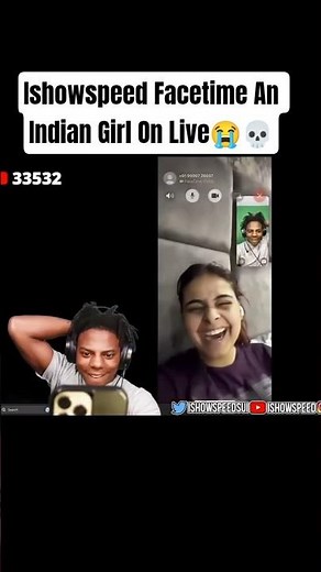 Ishowspeed FaceTime An Indian Girl On Live😭💀#ishowspeed #india #shortsvideo #speed