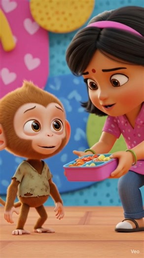 एक भूखा 😞 MONKEY US KO EK GIRLS EATING AND FOOD