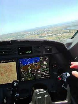 View from inside the cockpit of a Gulfstream G450 on final approach and landing into Napa Valley, CA