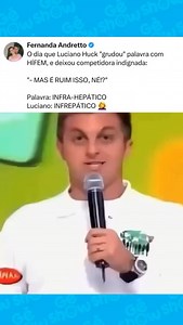 A palavra era “infra-hepático” e ele soltou um belíssimo “infrepático”, deixando a competidora em choque: “MAS E RUIM ISSO, NE!?” A língua portuguesa perdeu, mas o entretenimento venceu demais! • Siga @geshow para mais conteúdos 🎥: @tvglobo #famosos #fofoca #babados | Geshow