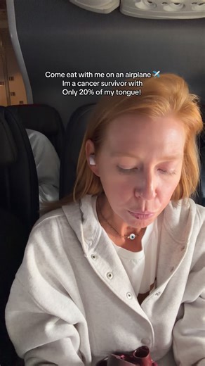 Beth on Instagram: "Taking my hardware sky high! Can you believe I ate chicken and fries on an airplane?! Because uhh… I can’t! Starting off the new year exactly how I want to be all year… catching flights! Peace out Texas! Love yall! #eatwithme #mukbang #tonguecancer #airtravel #upupandaway"