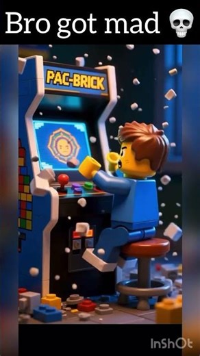 Lego Boy RAGEQUITS Arcade! 😡 Breaks the machine #Shorts #lego