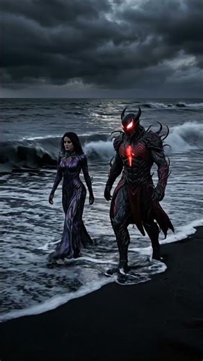 Knull & Enigma (Symbiote Queen) | ASMR Dark Beach Walk | Marvel Villains Shorts