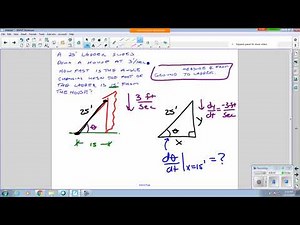 AP Calculus AB - Related Rate Example - Change of Angle - Ladder sliding down wall --Juda math